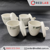 Chén nung sứ có nắp ONELAB Ø 30 40 50 100 200 300 ml, chịu nhiệt, dùng nung đốt mẫu thí nghiệm, có VAT
