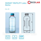 Chai trung tính YOUTILITY trắng DURAN 100 250 500 1000 ml, chịu nhiệt hấp tiệt trùng, có VAT