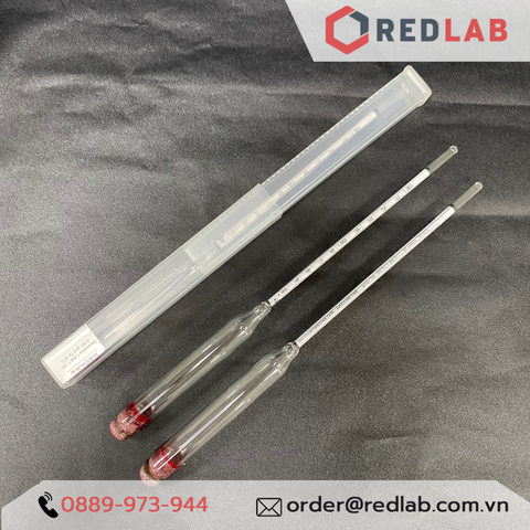 Tỷ trọng kế thuỷ tinh 1.000-1.100 : 0.001 g/ml Tp 20°C hãng Alla - Pháp 3010FG100/20-qp, hàng chính hãng