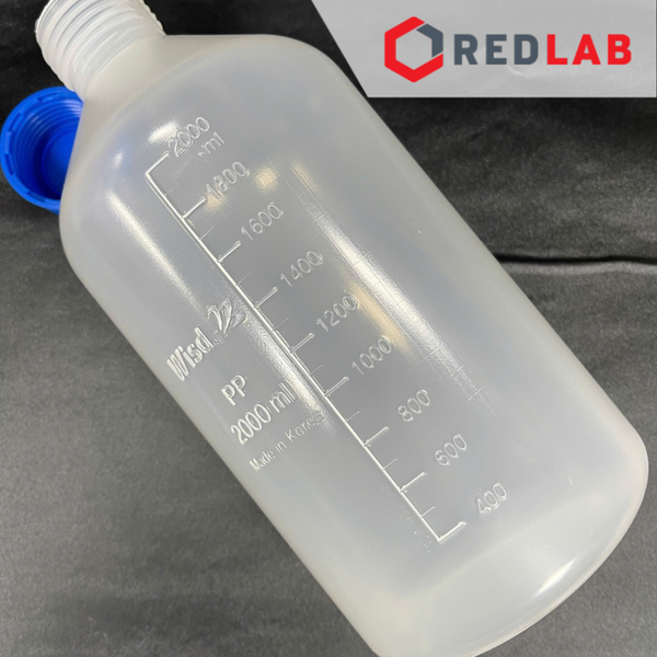 Chai nhựa PP trắng miệng rộng WISD 100 250 500 1000 2000 ml - nắp vặn xanh GL32 GL 45, chịu nhiệt, vạch nổi, có VAT