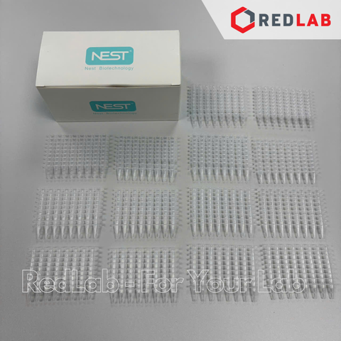 [125 trips+125 caps] Tuýp PCR 8-strip 0.1ml + Nắp cho tuýp PCR 8-strip cap NEST 403102 + 406012, có VAT - REDLAB