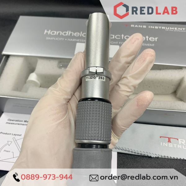Khúc xạ kế đo độ ngọt 0 - 80% Brix Trans Instruments - Singapore RBX0080 đo độ đường dung dịch, trái cây, có VAT