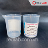 Ca nhựa PP không quai vạch nổi trắng ISOLAB 25 50 100 250 500 1000 2000 ml, cốc đong hóa chất chịu nhiệt, có VAT