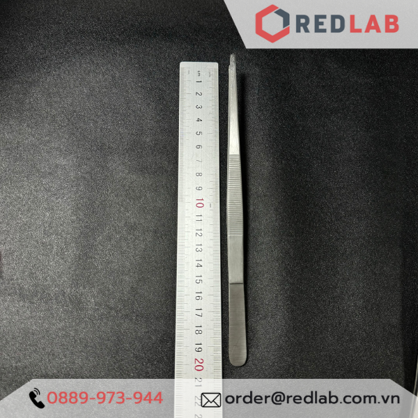 Nhíp thẳng đầu tù có mấu Pakistan 12.5 14 16 18 20 25 30 cm, dùng trong lab thí nghiệm, có VAT