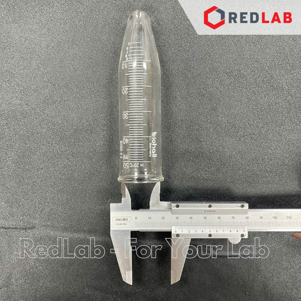 Ống ly tâm thủy tinh đáy nhọn BIOHALL 15ml 50ml (centrifuge tube conical bottom) thủy tinh boro 3.3, vạch xanh, có VAT