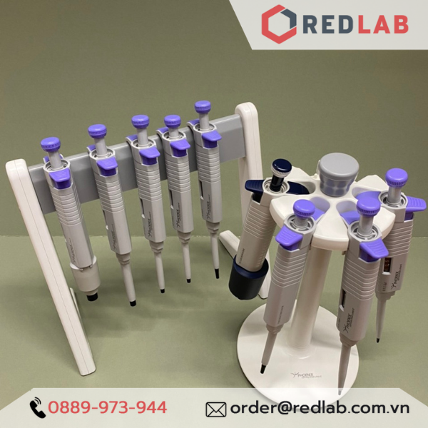 Giá đỡ Micropipette tròn 6 vị trí PHOENIX Instrument, pipette round stand treo micropipet đơn kênh / đa kênh, có VAT