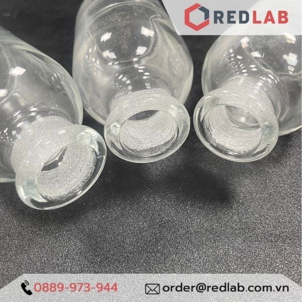 Chai trắng nút mài ONELAB 30 60 125 250 500 1000 2500 ml miệng rộng / miệng hẹp, chai thuỷ tinh nắp mài nhám, có VAT