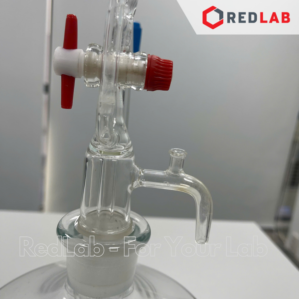 Buret tự động trắng GLACIER khóa PTFE 50ml, bộ gồm buret, bình chứa, quả bóp, có VAT