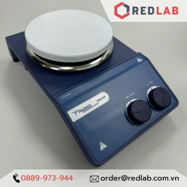 Máy khuấy từ gia nhiệt PHOENIX Instrument RSM-01HP, tốc độ 1500 rpm, nhiệt độ 340 °C, đĩa Ø 135mm, có VAT