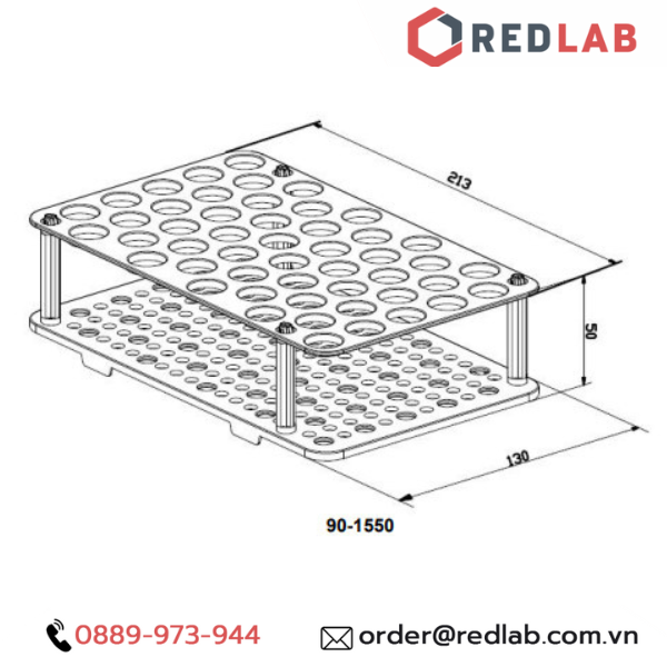 Giá đựng - giá đỡ ống ly tâm falcon 15ml và 50ml BIOLOGIX (PP Centrifuge Tube Racks) có thể tháo lắp, có VAT