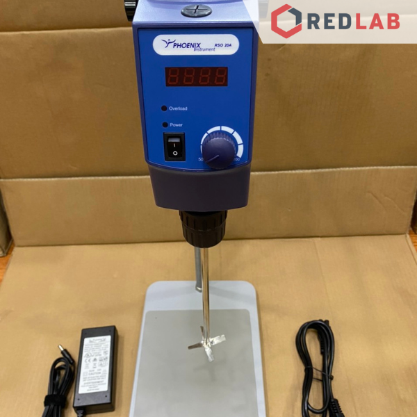 Máy khuấy đũa 20 lít (H2O) PHOENIX Instrument RSO-20A, màn hình LED, 50-2200rpm ± 3rpm, 40 Ncm, BH 12T, có VAT