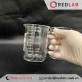 Cốc thuỷ tinh có tay cầm BIOHALL 250ml 500ml, chia vạch trắng, chịu nhiệt cao, có VAT