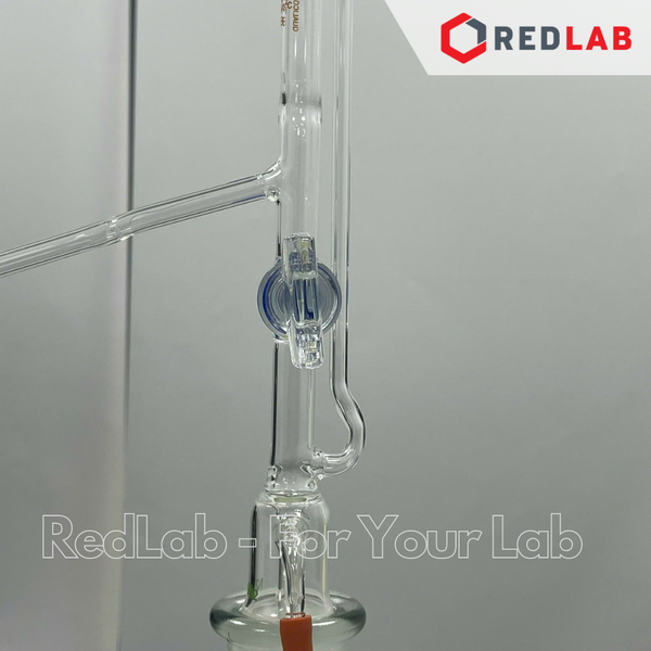 Buret tự động trắng STCK khoá thuỷ tinh SIMAX Class AS 10 25 50 ml, gồm bình chứa 2L và quả bóp, có VAT