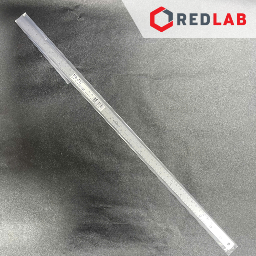 Thước lá thép thẳng 0-500mm/0-20″, bản thước rộng 15mm MITUTOYO Nhật Bản 182-307, hệ inch và mm, có VAT