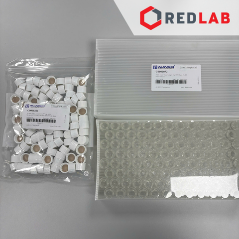 [Bộ 100 cái] ALWSCI Chai thủy tinh vial 10ML 22x52mm trắng / nâu + Nắp vặn kín nhựa PP 18-400 septa 1.5mm PTFE / silicone - redlab