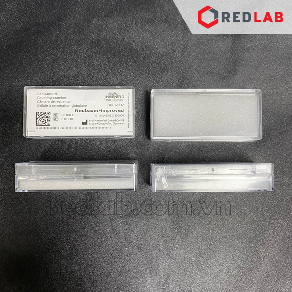 Buồng đếm tế bào thủy tinh Neubauer improved (cải tiến) tráng bạc (bright line) MARIENFELD Đức 0610030, có VAT