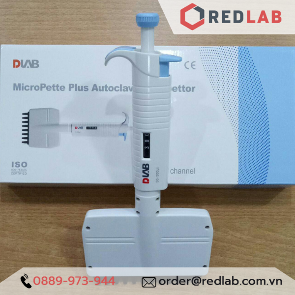 Micropipet đa kênh (12 kênh) hấp tiệt trùng DLAB 0.5-10µl, 5-50µl, 50-300µl - micropipette tự động đa kênh, có VAT