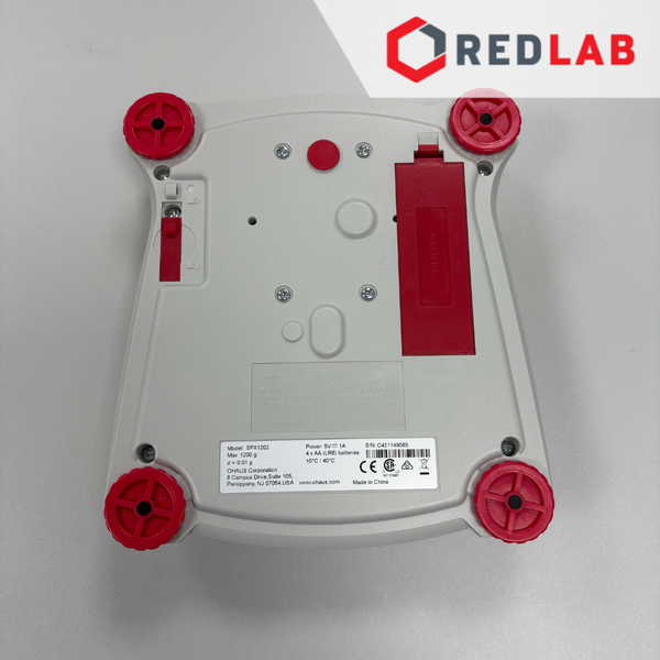 Cân kỹ thuật điện tử 2 số lẻ hiện số 1200g / 0.01g OHAUS SPX1202 chuẩn ngoại, màn hình LCD, có VAT