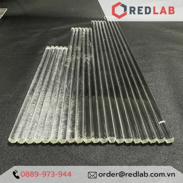 Đũa thuỷ tinh ONELAB Ø 7mm dài 20 25 30 35 40 cm, dùng khuấy mẫu thí nghiệm, mỹ phẩm, có VAT