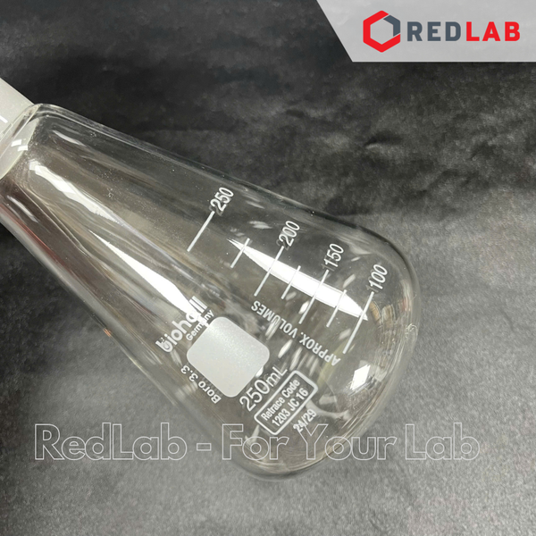 Bình tam giác thủy tinh cổ nhám BIOHALL 25 50 100 150 200 250 300 500 1000 ML - NS 14/23 19/26 24/29 29/32 34/35, có VAT