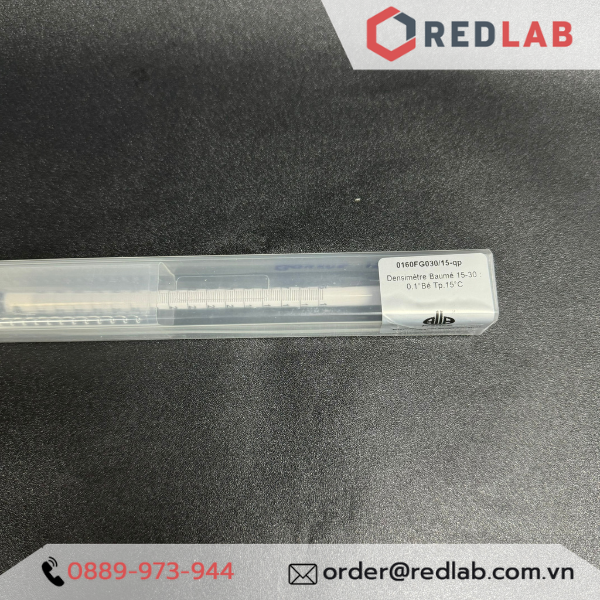Baume kế 15-30 : 0.1°Bé Tp 15°C ALLA 0160FG030/15-QP baumé hydrometer, có VAT