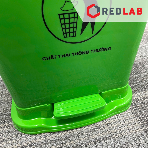 Thùng rác nhựa 8015 xanh lá, size đại 20L: 35*35*42cm, có đạp chân, có VAT