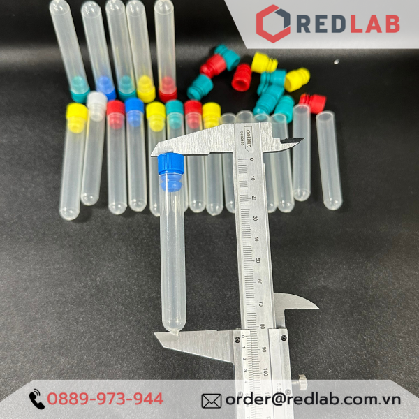 Ống nghiệm nhựa PP có nút ISOLAB 12x75mm, 16x100mm đáy tròn, có VAT