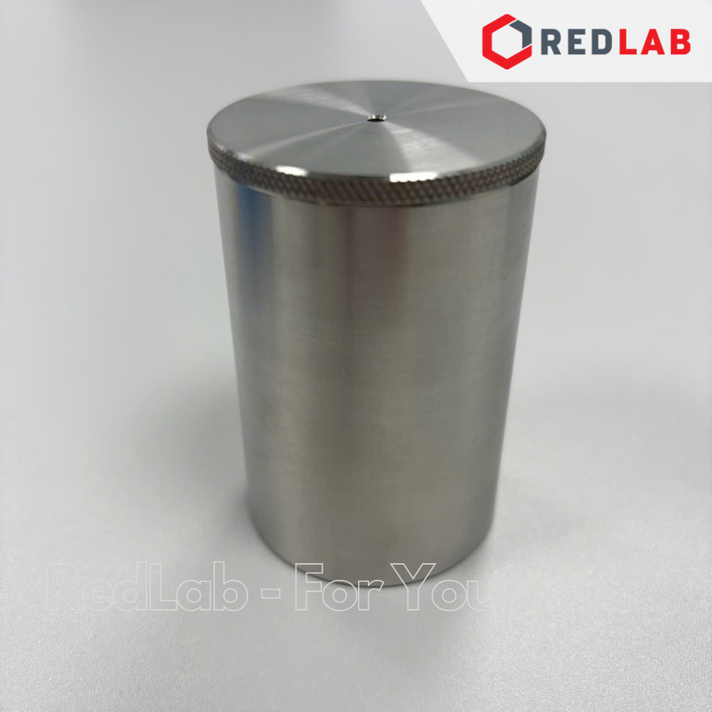 Cốc đo tỷ trọng 100ml bằng thép không gỉ, dùng xác định khối lượng riêng của mẫu, có VAT