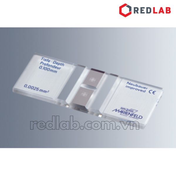 Buồng đếm tế bào thủy tinh Neubauer improved (cải tiến) tráng bạc (bright line) MARIENFELD Đức 0610030, có VAT