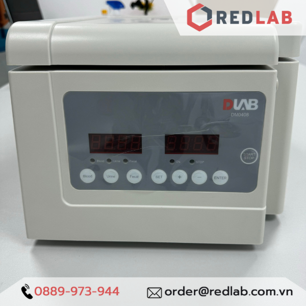 Máy ly tâm DLAB DM0408 A12-10P (9149002228) max 4000 rpm, 8 ống 15ml / 12 ống 10ml, màn hình LED, có VAT