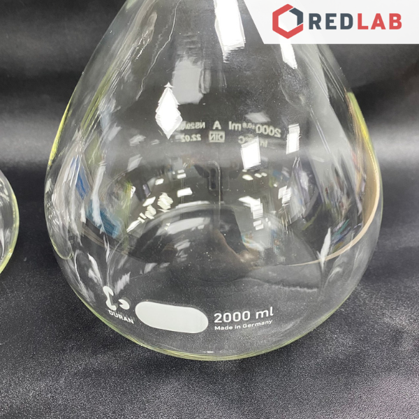 Bình định mức trắng DURAN Class A 10 20 25 50 100 200 250 500 1000 2000 ml, nút nhựa, Volumetric flask, có VAT