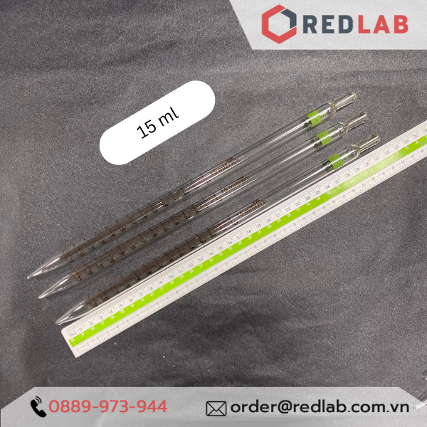 Pipet thẳng chia vạch loại dài ONELAB 0.1 0.2 0.5 1 2 5 10 15 20 25 50 ml, ống hút thủy tinh thí nghiệm, có VAT