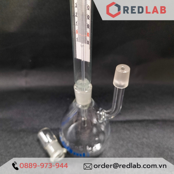 Bình đo tỷ trọng có nhiệt kế BIOHALL 10 25 50 100 ml class A, Pycnometer thuỷ tinh, có VAT