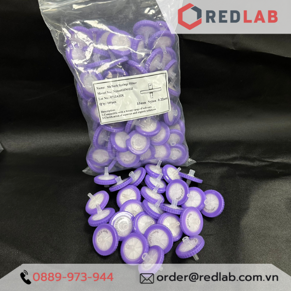 Đầu lọc Syringe Nylon đường kính 33mm, lỗ lọc 0.22µm và 0.45µm không tiệt trùng Finetech Nylon033N022I và Nylon033N045I, giá tốt, có VAT