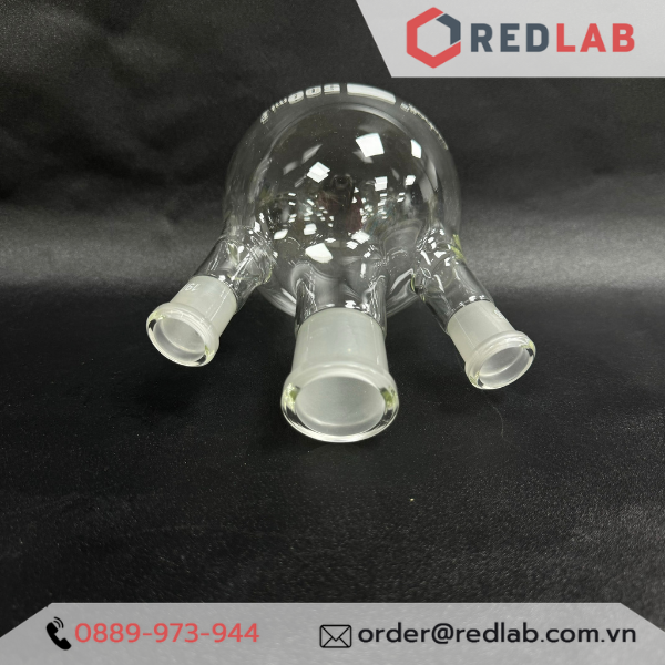 Bình cầu đáy tròn 3 cổ nhám BIOHALL 250 500 1000 ml 2L 5L 10L 20L - 19/26 24/29 29/32 34/35 45/40 55/44, có VAT