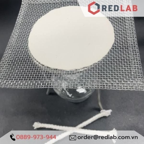 Bộ đun thí nghiệm, gồm kiềng 3 chân inox, lưới nung amiăng, đèn cồn, tim đèn dự phòng