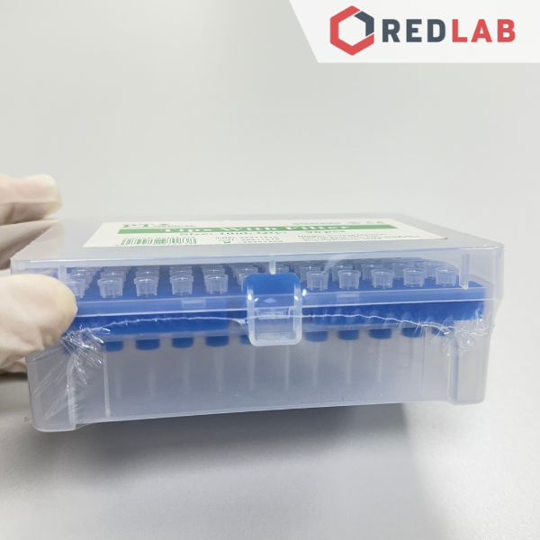 (Giá tốt) Hộp microtips (đầu típ col) cho micropipet 10µl hãng PT, gồm giá đựng (tiệt trùng hộp 96 cái), có VAT