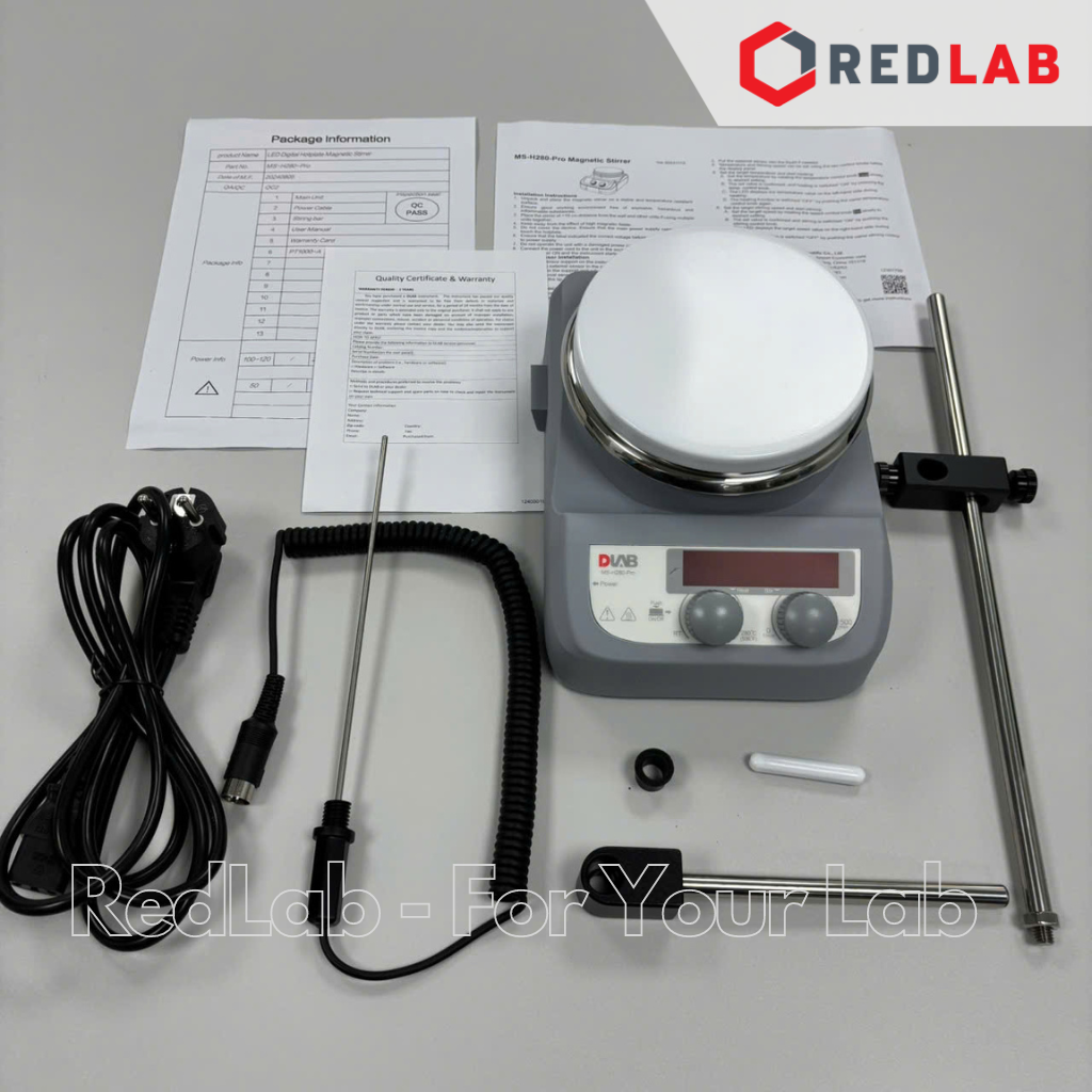 Máy khuấy từ gia nhiệt DLAB MS-H280-Pro (8130101212) 1500 rpm, 3 lít H2O, Ø 135mm, màn hình LED, có VAT