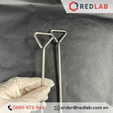 Que trang inox 20cm loại dày (que cấy trải vi sinh / que tam giác) dùng trong thí nghiệm nuôi cấy nấm men vi sinh, có VAT