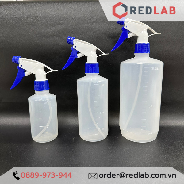 Bình xịt phun sương 250ml 500ml 1000ml nhựa LDPE, điều chỉnh được đóng / mở, phun sương / phun tia, có VAT