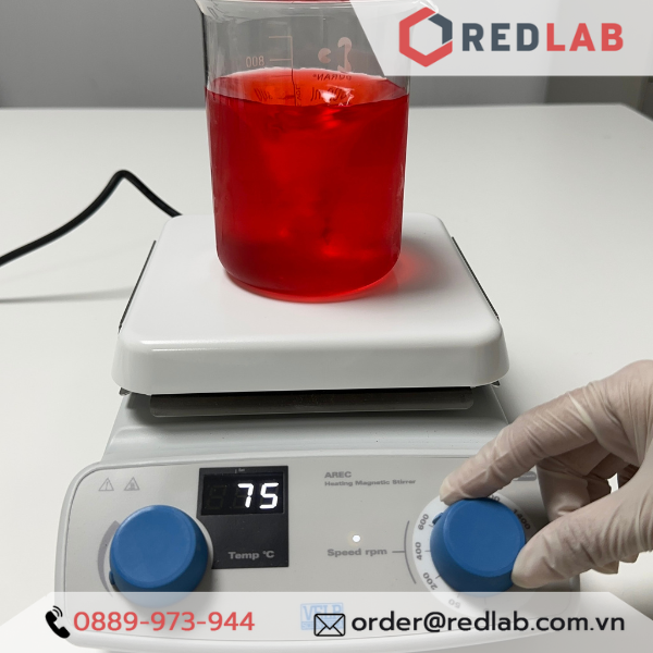 Máy khuấy từ gia nhiệt AREC (F20500551) hãng VELP - Ý, max 1500 vòng/phút 550°C 15 lít (H2O), có VAT