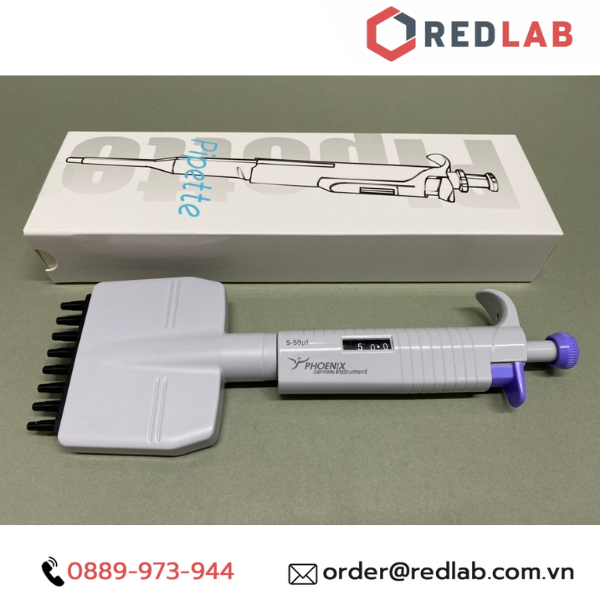 Micropipet đa kênh (8 kênh) hấp tiệt trùng PHOENIX Instrument 0.5-10µl, 5-50µl, 50-300µl, có VAT