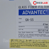 [Hộp 100 tờ] Giấy lọc sợi thủy tinh Ø 47mm ADVANTEC GA-55 Glass fiber filter, có VAT