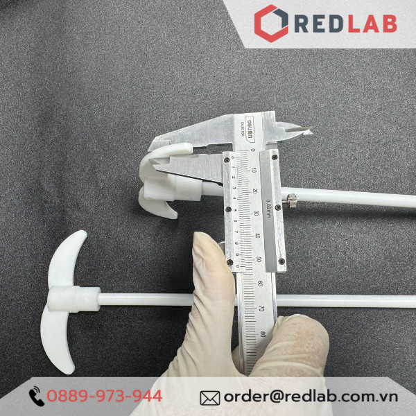 Cánh khuấy Teflon ĐK 7mm dài 30cm 35cm 40cm 50cm DINLAB, đũa khuấy dung dịch, trộn mẫu thí nghiệm dùng cho máy khuấy cơ, có VAT