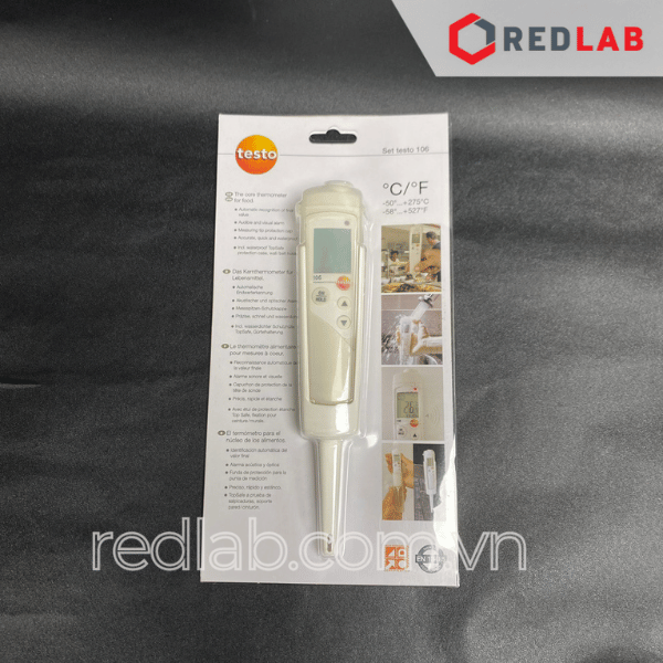 Máy đo nhiệt độ thực phẩm HACCP với TopSafe TESTO 106 (0563 1063) nhiệt kế điện tử -50 đến +275 °C, chính hãng, có VAT