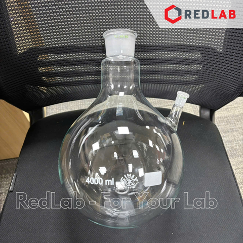 Bình cầu đáy tròn 2 cổ nhám SIMAX Class A 500 1000 2000 4000 ml - 29/32 45/40 cổ phụ 14/23 , có VAT