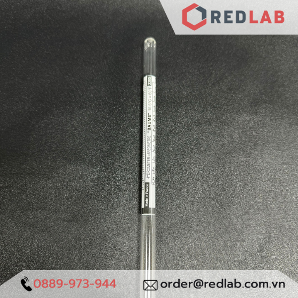 Baume kế 0-50 : 1°Bé Tp 15°C ALLA 0400TB050/15-QP baumé hydrometer, có VAT