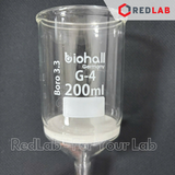 Phễu lọc xốp BIOHALL Class A 35 80 200 500 1000 ml, Porosity G3 / G4, thủy tinh boro 3.3, có VAT