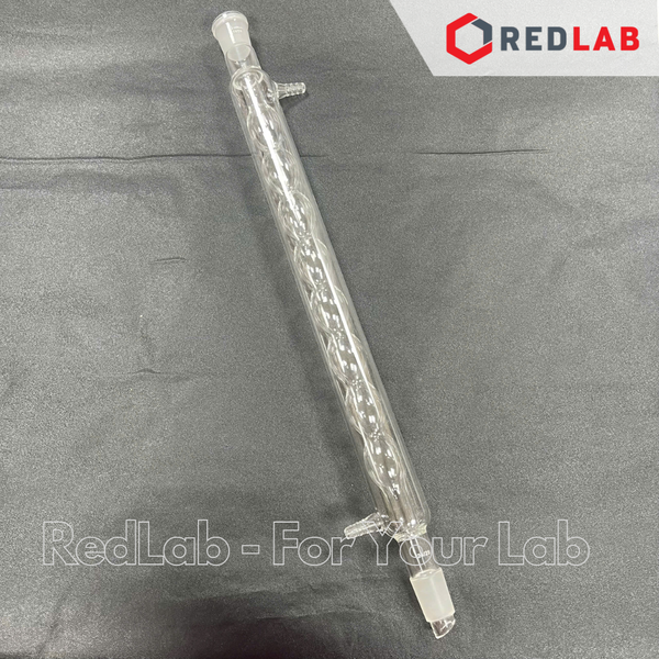 Ống sinh hàn thẳng, bóng, xoắn 400mm GENLAB 2 cổ nhám 24/29, dùng trong thí nghiệm ngưng tụ, có VAT