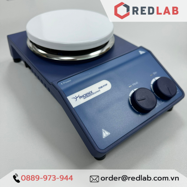 Máy khuấy từ gia nhiệt PHOENIX Instrument RSM-01HP, tốc độ 1500 rpm, nhiệt độ 340 °C, đĩa Ø 135mm, có VAT